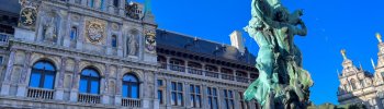 Antwerpen Grote Markt fontein Stadhuis