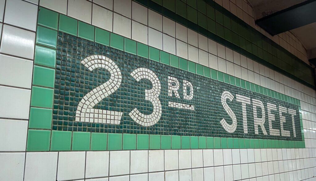 New York metrobordje 23rd Street