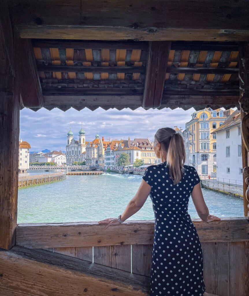 Interrail Luzern Spreuerbrucke uitzicht