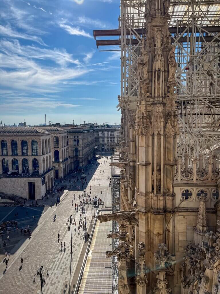 Interrail Milaan uitzicht vanaf Duomo